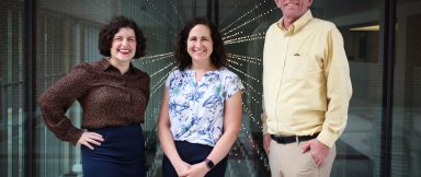 Interdisciplinary faculty co-directors of the Astrobio Minor (from left): Jennifer Glass, Frances Rivera-Hernández, Nicholas Hud
